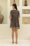 Celestine Navy Blue Floral Boho Mini Dress