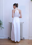 Dove White Satin Maxi Dress