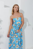 Serin Blue Abstract Sun Maxi Dress