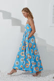 Serin Blue Abstract Sun Maxi Dress