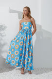 Serin Blue Abstract Sun Maxi Dress