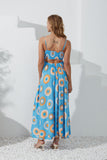 Serin Blue Abstract Sun Maxi Dress