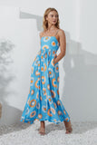 Serin Blue Abstract Sun Maxi Dress