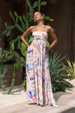 Mermaid Multicolour Abstract Maxi Dress