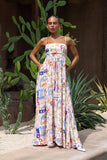 Mermaid Multicolour Abstract Maxi Dress