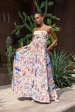 Mermaid Multicolour Abstract Maxi Dress