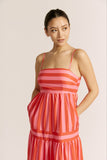 Pippa Pink Red Stripe Maxi Dress