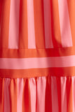 Pippa Pink Red Stripe Maxi Dress