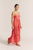 Pippa Pink Red Stripe Maxi Dress