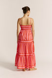 Pippa Pink Red Stripe Maxi Dress