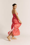 Pippa Pink Red Stripe Maxi Dress