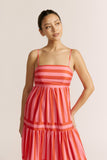 Pippa Pink Red Stripe Maxi Dress