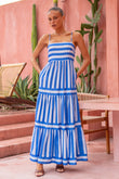 Lola Blue Stripe Maxi Dress