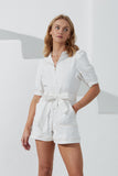 Ava White Zip Up Playsuit