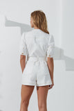 Ava White Zip Up Playsuit