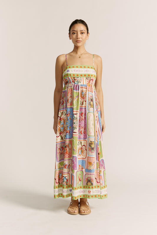 Tarot Multicolour Abstract Maxi Dress