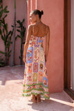 Tarot Multicolour Abstract Ric Rac Flared Maxi Dress