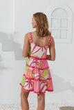 Paradisio Pink Tropical Ric Rac Tiered Mini Dress