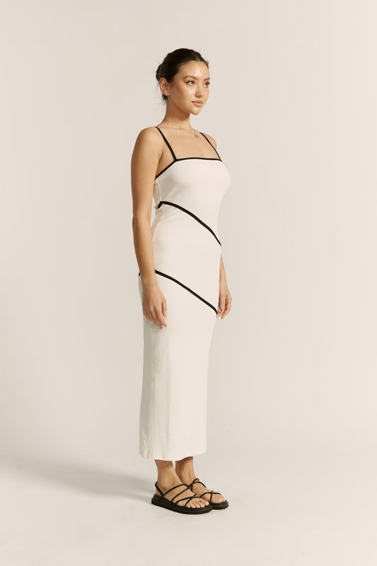 Elia White Contrast Maxi Dress