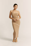 Elia Mocha Contrast Maxi Dress