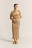 Elia Mocha Contrast Maxi Dress