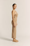 Elia Mocha Contrast Maxi Dress