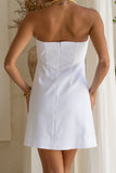 Beck White Strapless Mini Dress