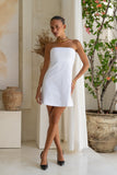 Beck White Strapless Mini Dress