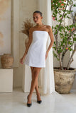 Beck White Strapless Mini Dress