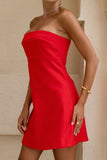 Beck Red Strapless Mini Dress