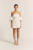 Penelope White Puff Sleeve Mini Dress