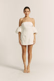 Penelope White Puff Sleeve Mini Dress