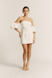 Penelope White Puff Sleeve Mini Dress