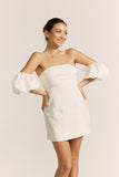 Penelope White Puff Sleeve Mini Dress