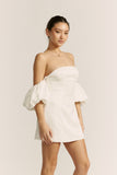 Penelope White Puff Sleeve Mini Dress