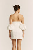 Penelope White Puff Sleeve Mini Dress