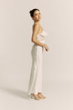 Lyna White Satin Cowl Neck Maxi Dress