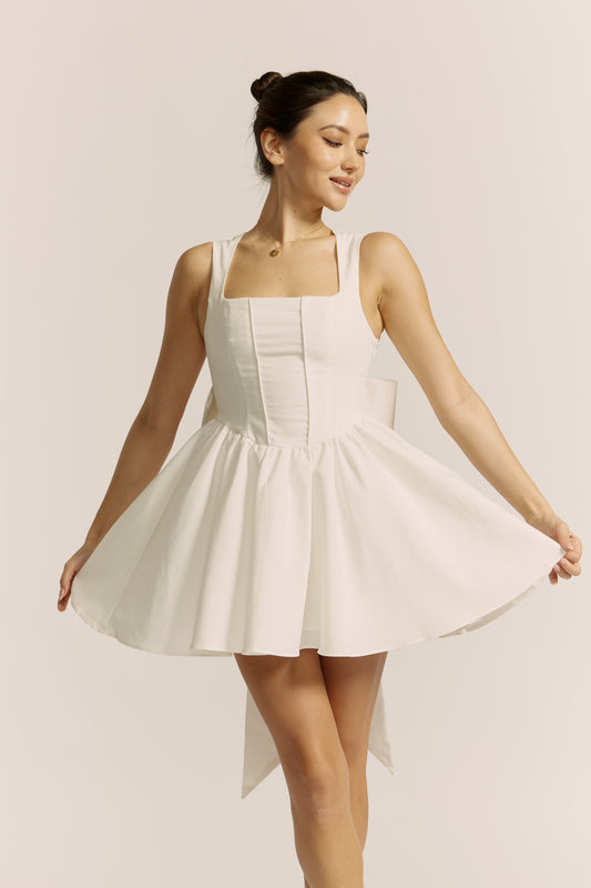 Clara Cream Corset Mini Dress