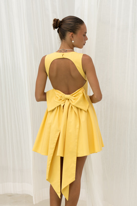 Clara Yellow Corset Mini Dress