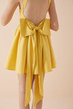 Clara Yellow Corset Mini Dress