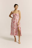 Emery Pink Floral Midi Dress