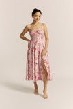 Emery Pink Floral Midi Dress