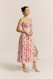 Emery Pink Floral Midi Dress