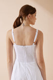 Mina White Corset Detail Midi Dress