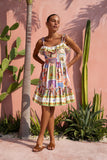 Tarot Multicolour Abstract Ruffle Mini Dress