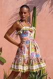 Tarot Multicolour Abstract Ruffle Mini Dress