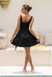 Etta Black Sweetheart Belted Mini Dress