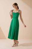 Livy Green Satin Midi Dress