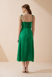 Livy Green Satin Midi Dress