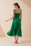 Livy Green Satin Midi Dress